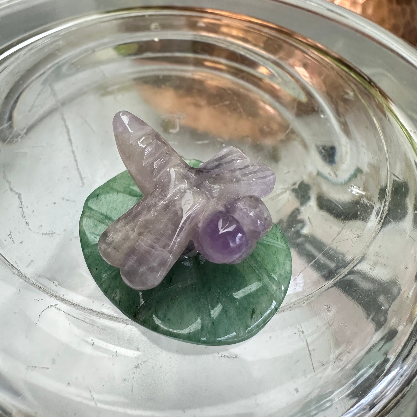 Mini Crystal Creatures on Lilypads and Leaves