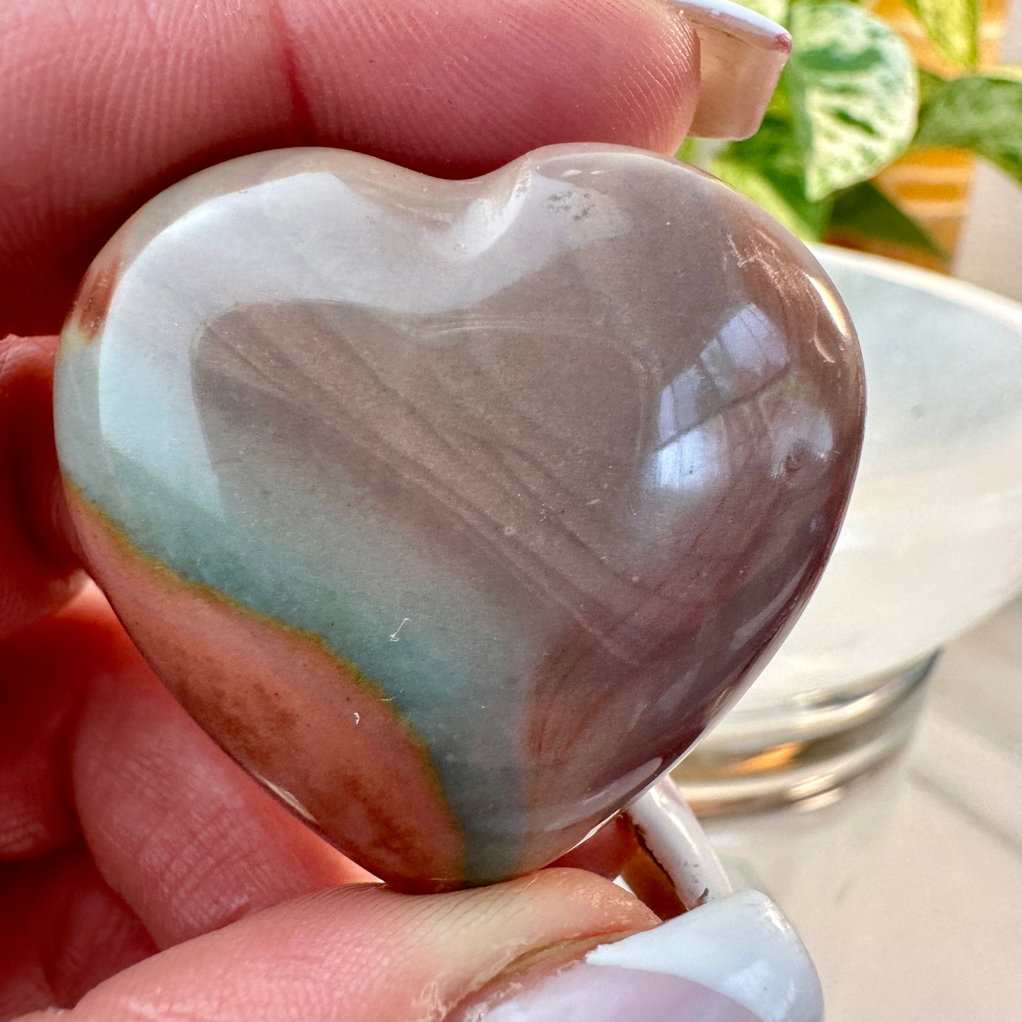 Puffy Polychrome Jasper Hearts — 1.2–1.4 inches
Stability | Joy | Emotional Balance