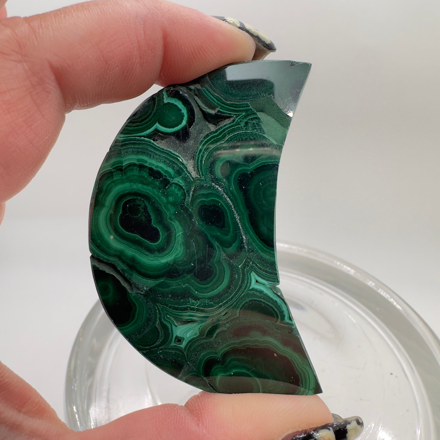 Malachite Crescent Moons Imperfect - Katie's Mystic Crystals