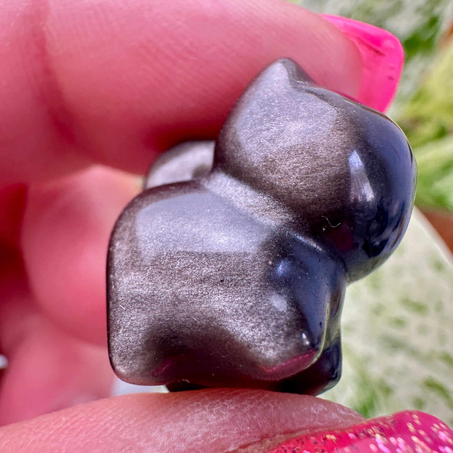 Silver and Gold Sheen Obsidian Cats