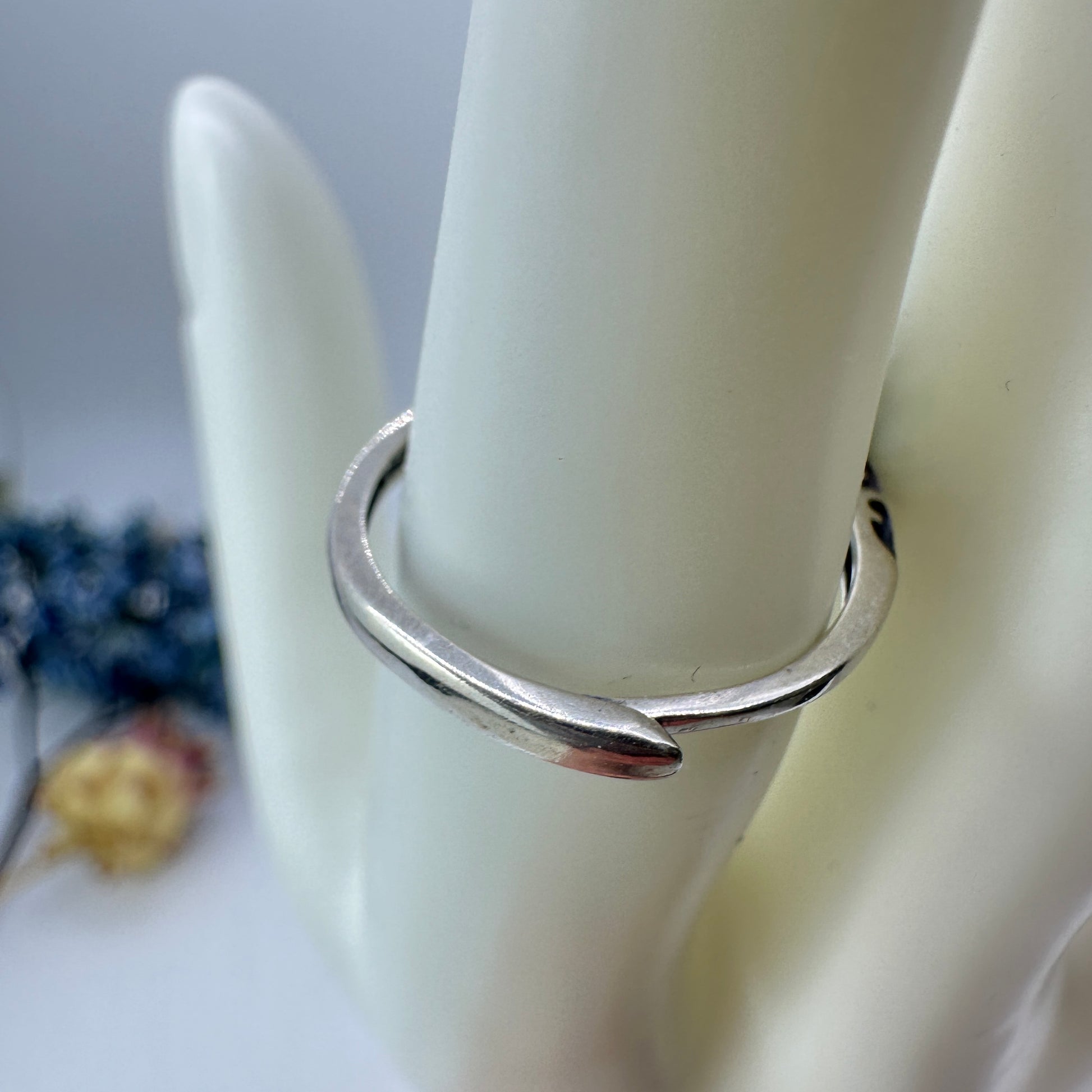 Silver (925) Aquamarine Adjustable Ring - Katie's Mystic Crystals