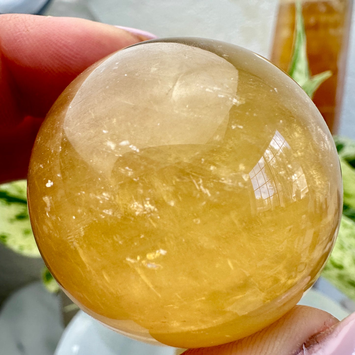 42-44mm Amber Calcite Sphere