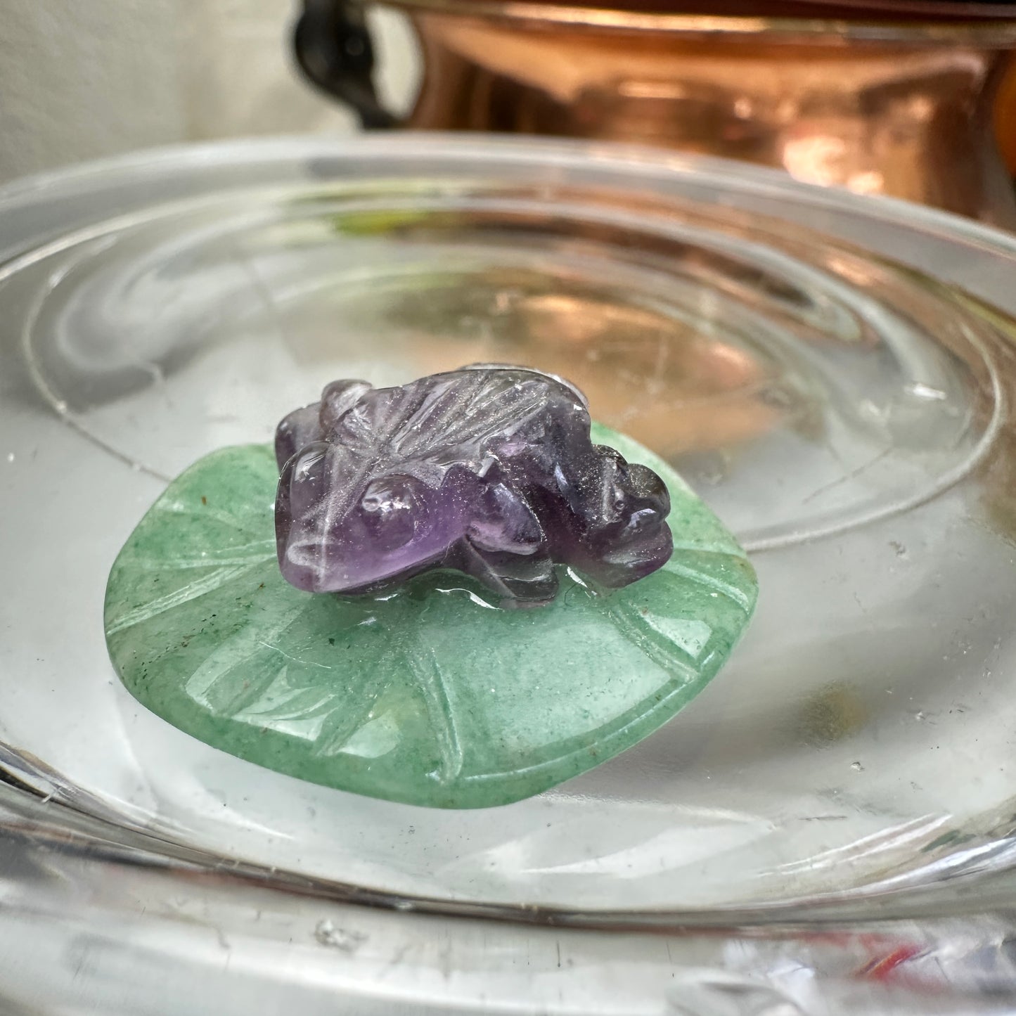 Mini Crystal Creatures on Lilypads and Leaves