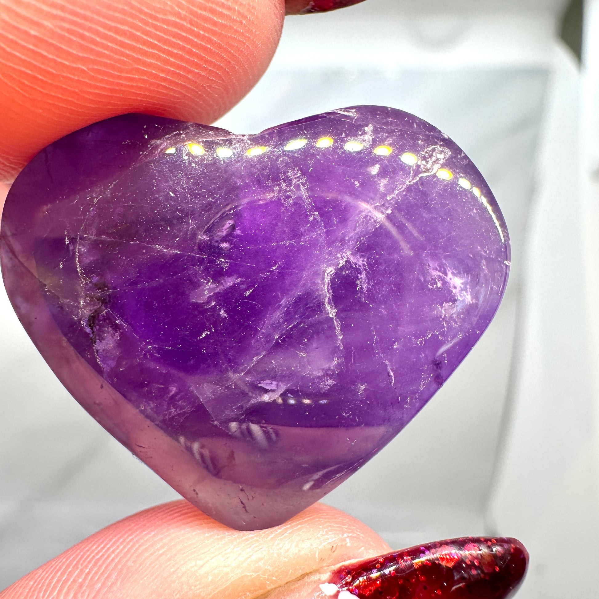 Mini Amethyst Crystal Hearts Intuitive Pick - Katie's Mystic Crystals