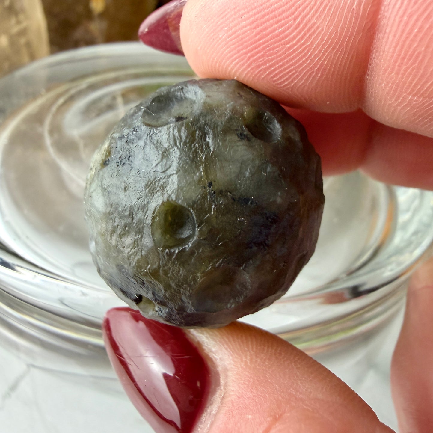 Unpolished Labradorite Moon | 30mm Raw Flash Crystal | Intuition & Magic Stone