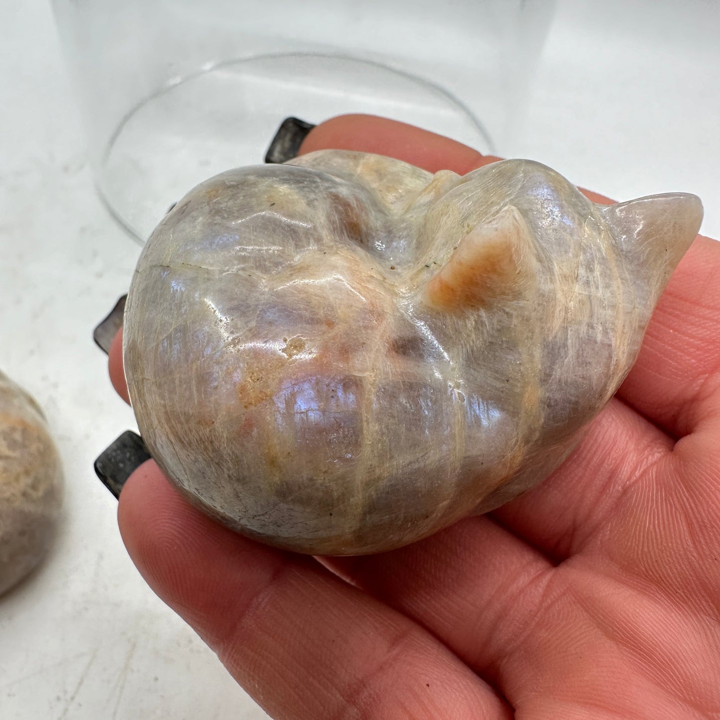 Moonstone Crystal Cat 2.3in