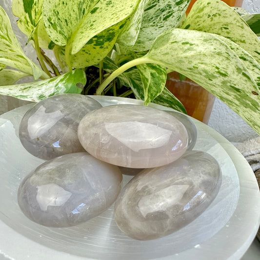 Blue Rose Quartz Palm Stones