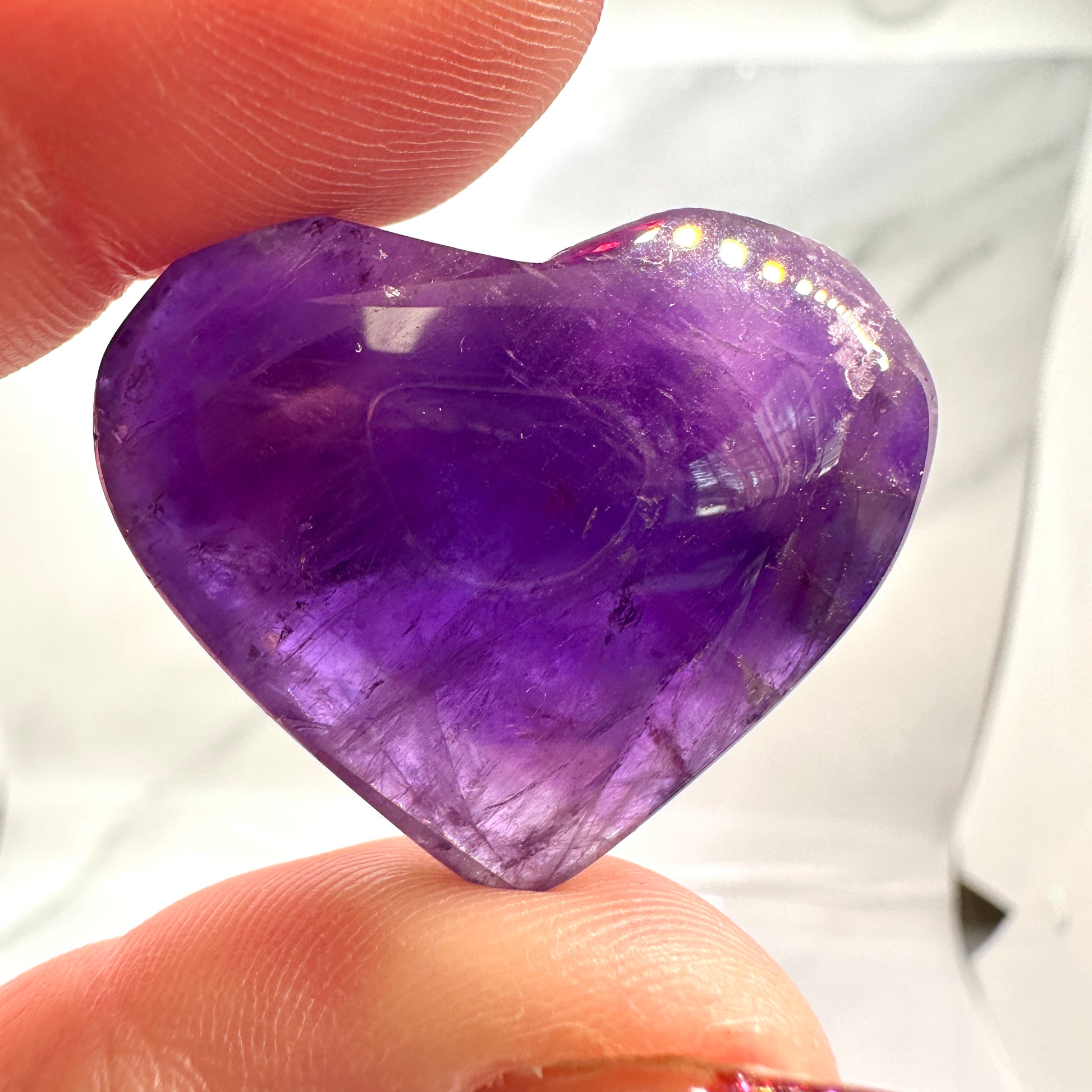 Mini Amethyst Crystal Hearts Intuitive Pick - Katie's Mystic Crystals