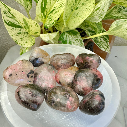Imperfect Rhodonite Hearts - Intuitive Pick