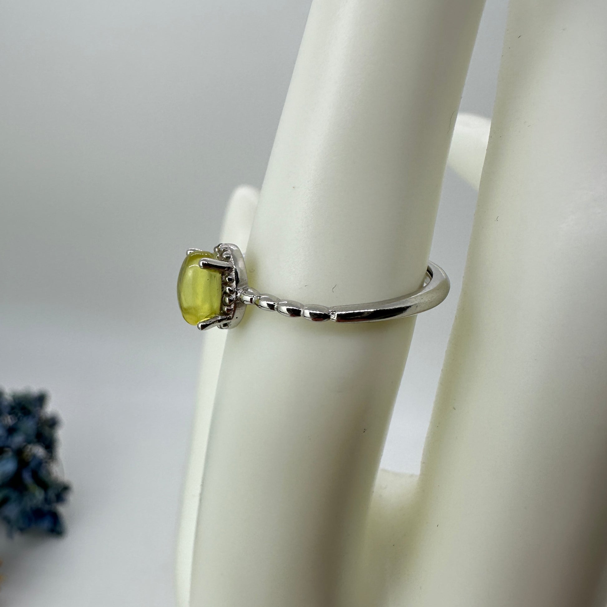 Prehnite Adjustable 925 Silver Ring - Katie's Mystic Crystals