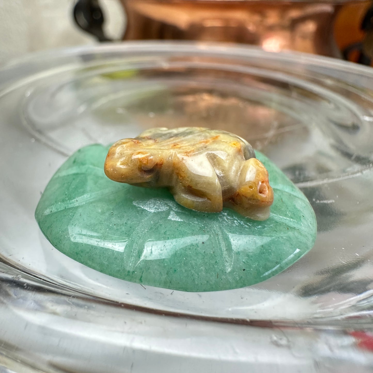 Mini Crystal Creatures on Lilypads and Leaves