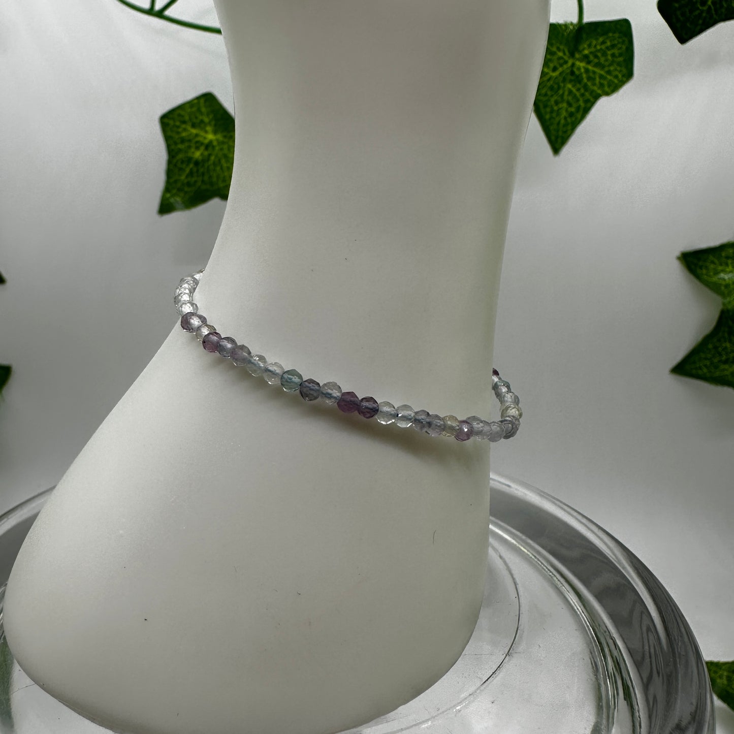 Minimalist Faceted Rainbow Fluorite Bracelet - Katie's Mystic Crystals
