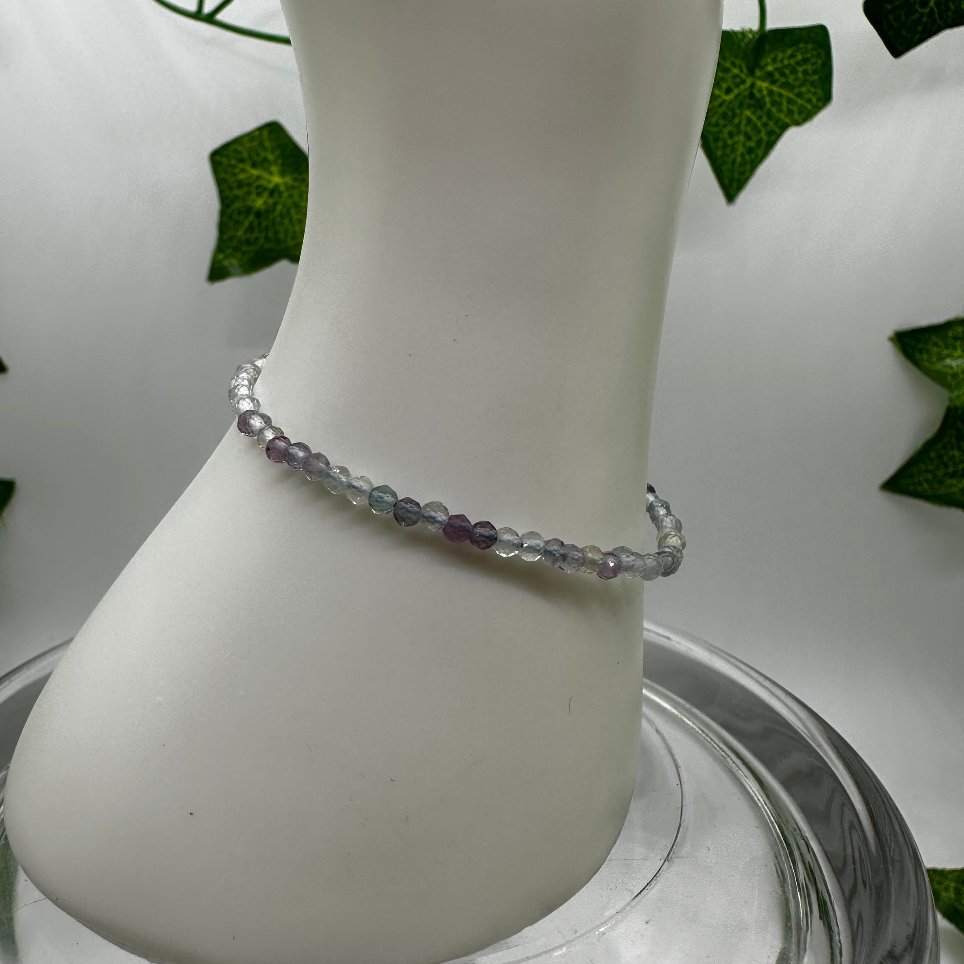 Minimalist Faceted Rainbow Fluorite Bracelet - Katie's Mystic Crystals