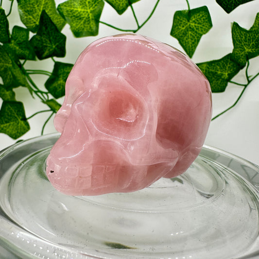 Rose Quartz Skull Carving - Katie's Mystic Crystals