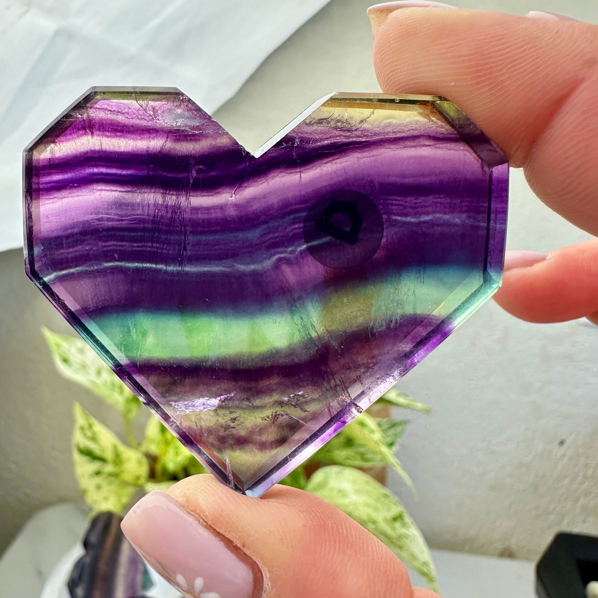 Rainbow Fluorite Heart - Intuitive Pick - Katie's Mystic Crystals