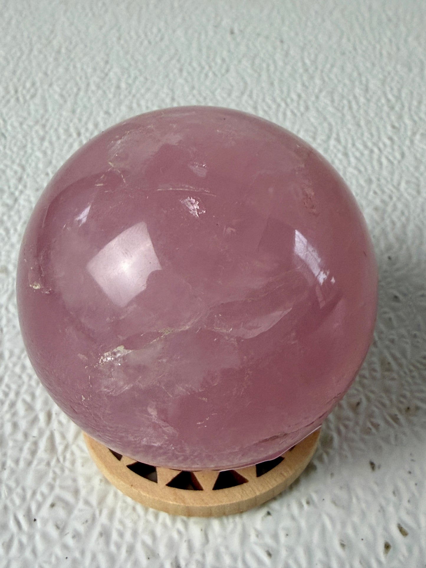 Classic Soft Pink Rose Quartz Sphere (356g) – Translucent Love & Calm