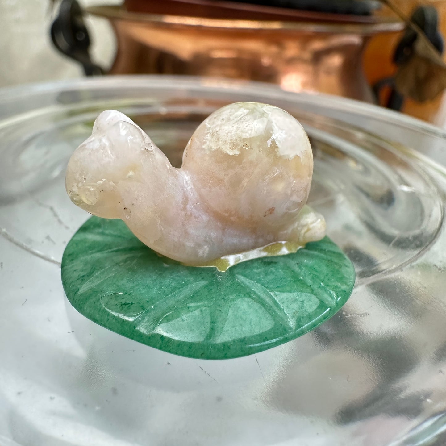 Mini Crystal Creatures on Lilypads and Leaves