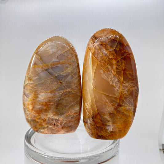 Large Peach Moonstone Freeforms - Katie's Mystic Crystals