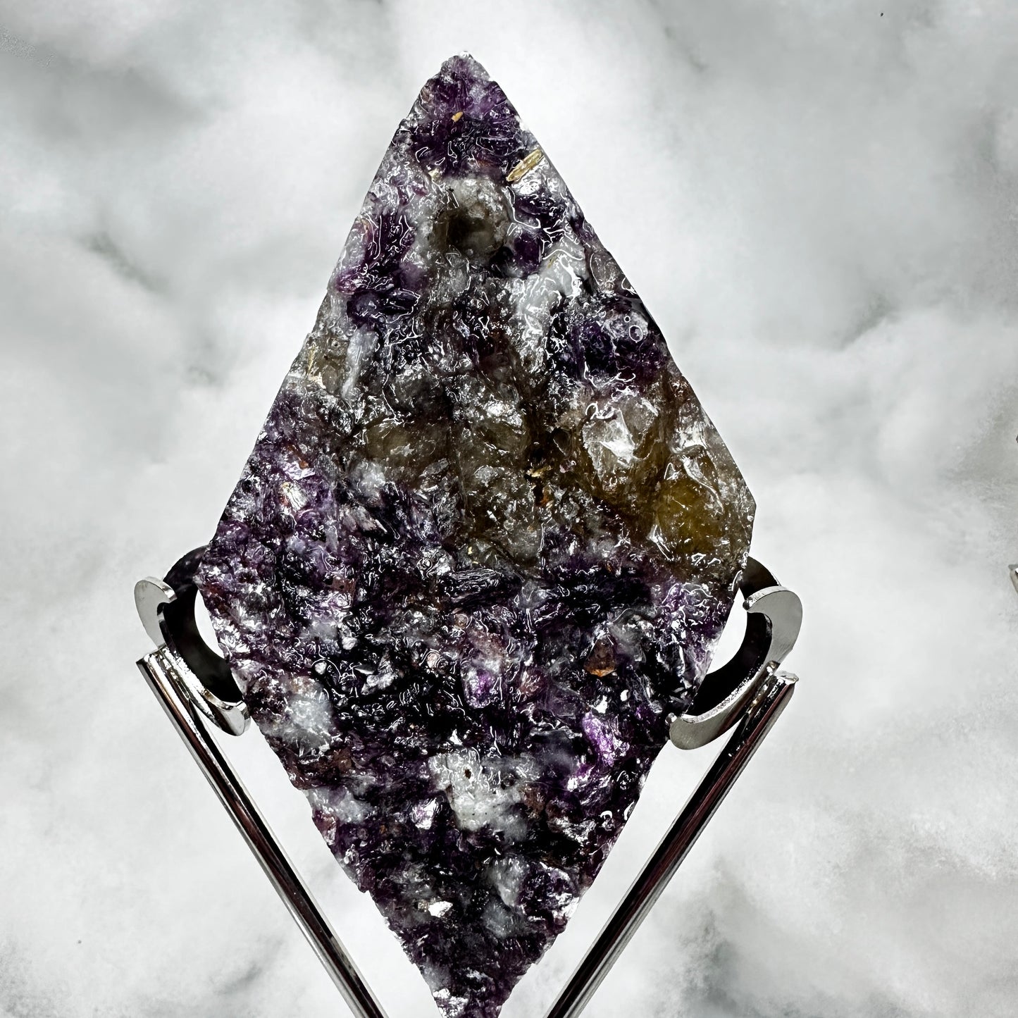 Mica  Lepidolite Rhombus with stand - Katie's Mystic Crystals