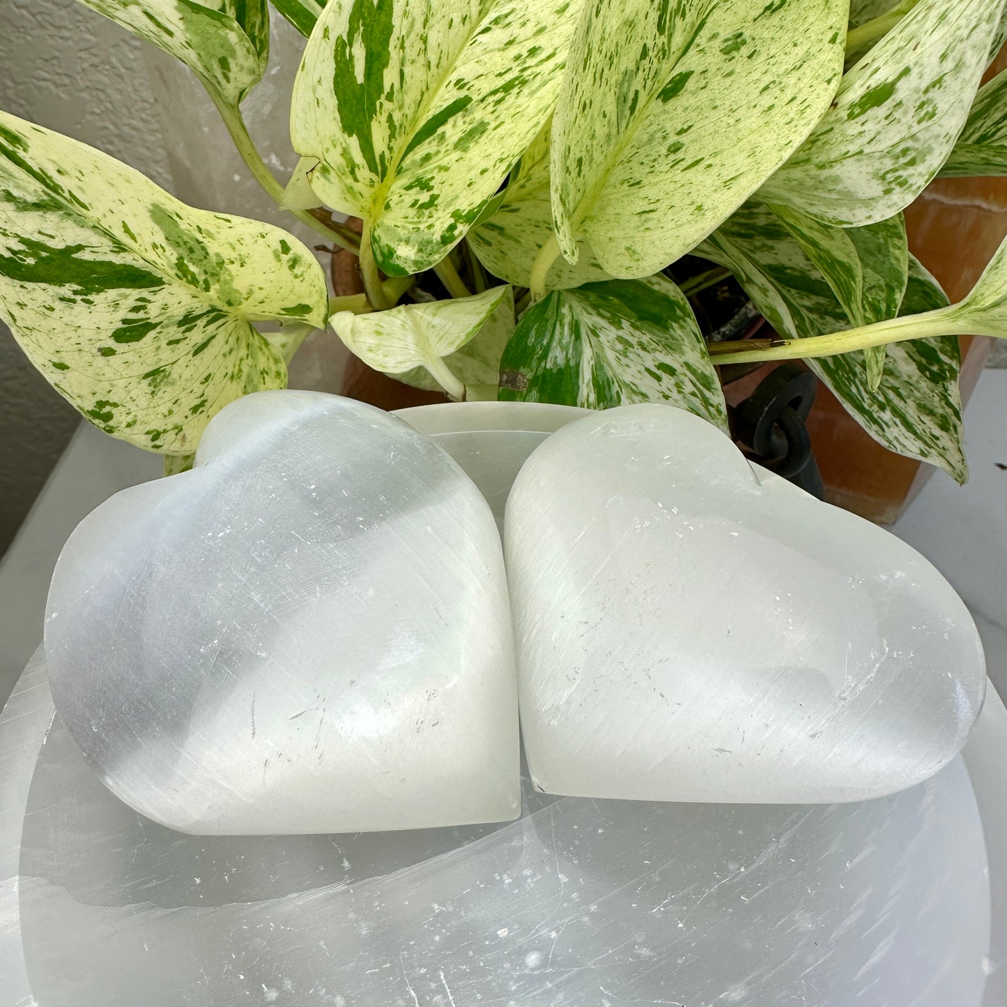 Satin Spar Hearts - Imperfect