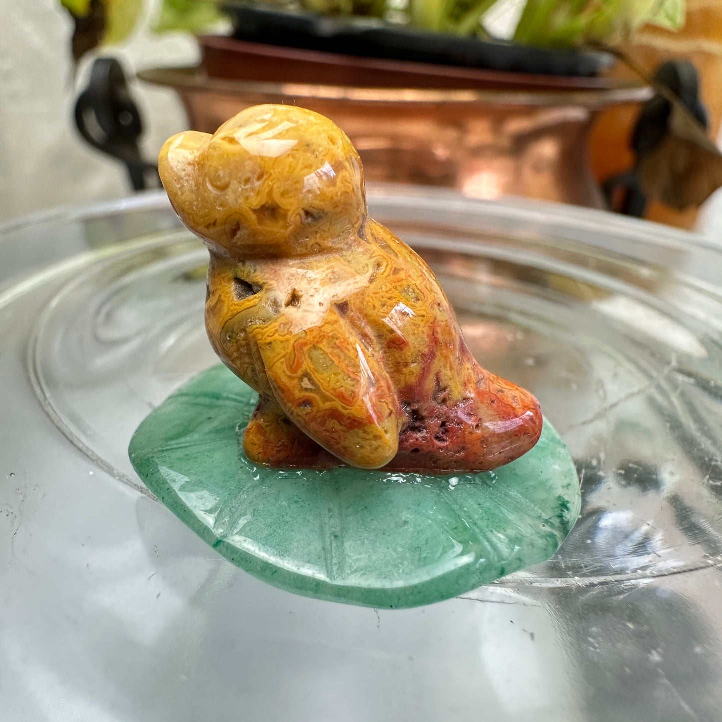 Mini Crystal Creatures on Lilypads and Leaves