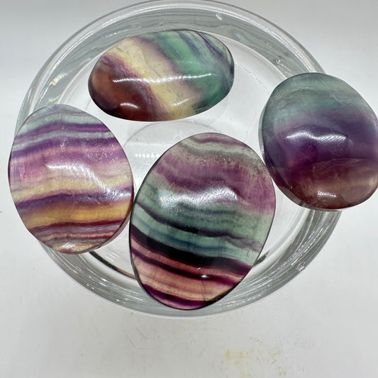 Rainbow Fluorite Palm Stone - Katie's Mystic Crystals