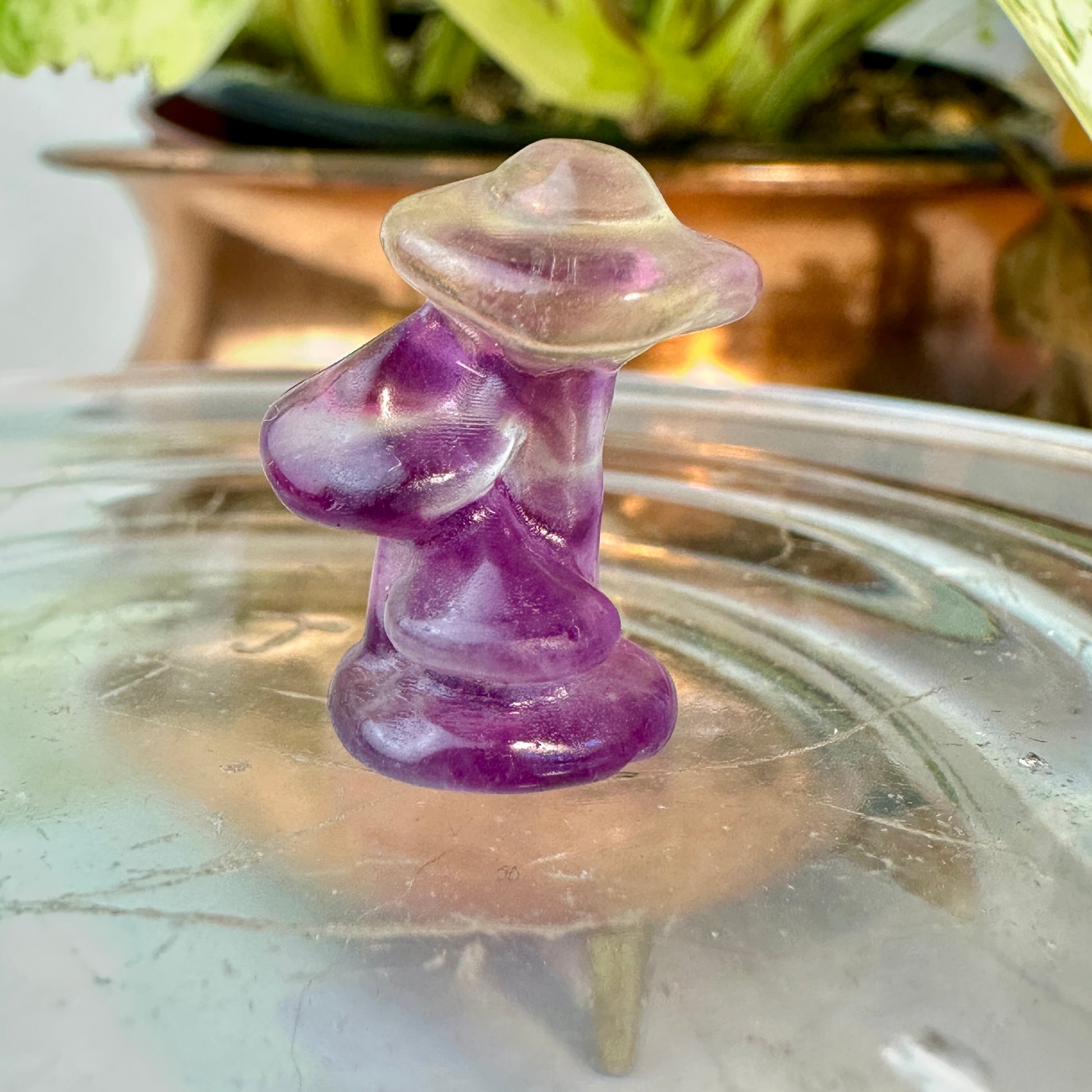 Mini Fluorite Crystal Figurines - Micro Mini Figurines - Natural Crystal Home Decor - Katie's Mystic Crystals