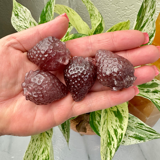 Red Aventurine Strawberry Carvings - Katie's Mystic Crystals
