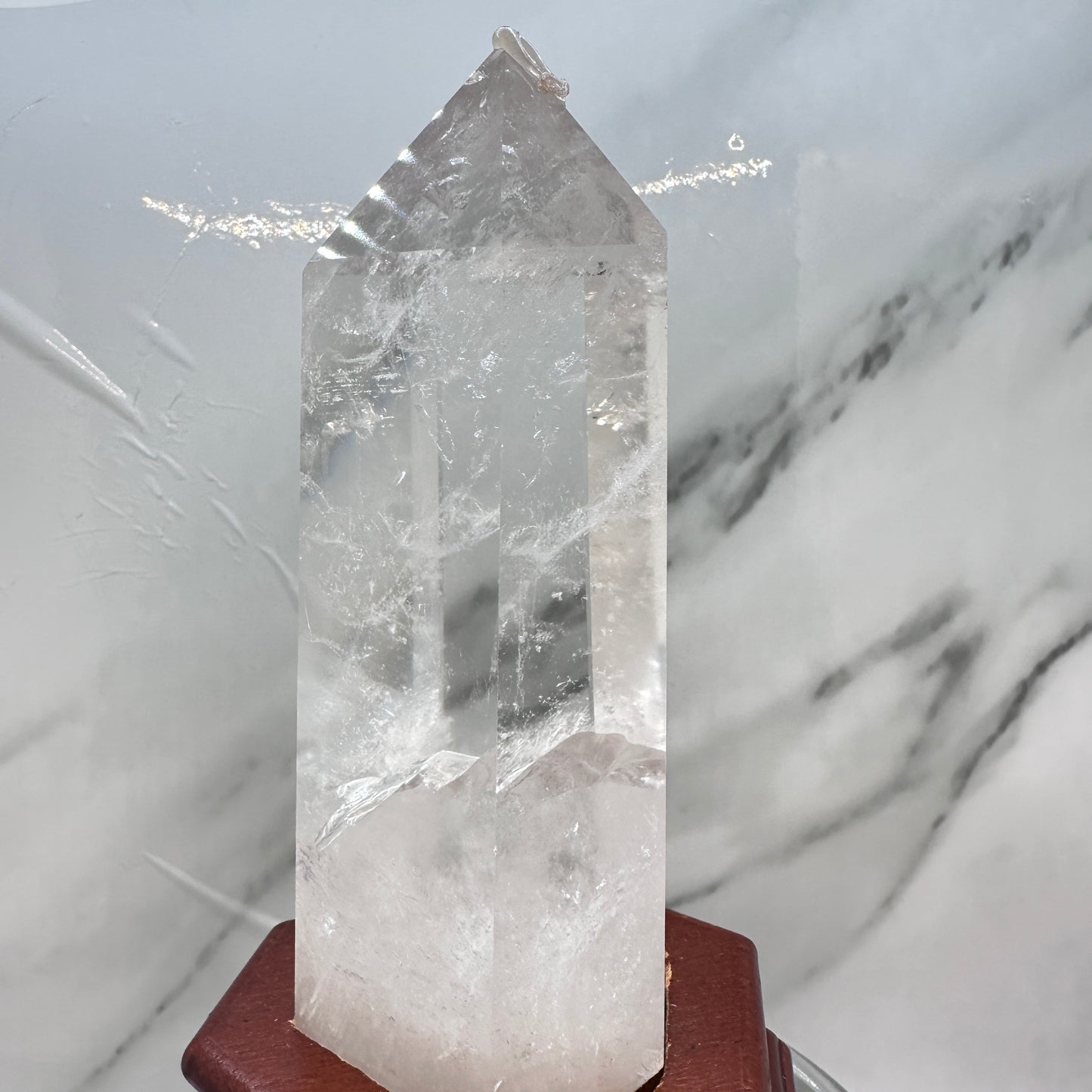 6in Clear Quartz Point with custom stand - Katie's Mystic Crystals