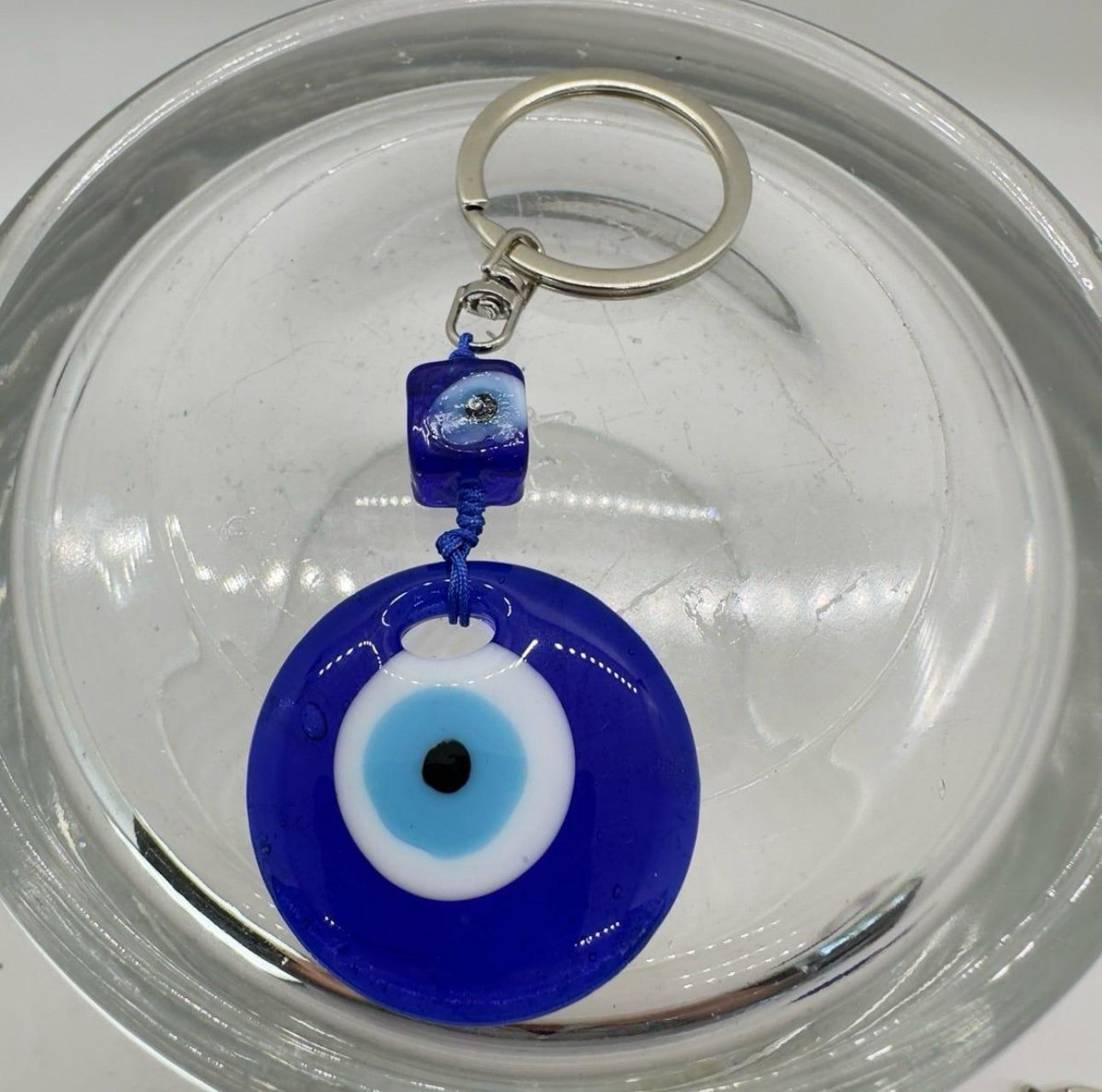 Glass Evil Eye Keychain