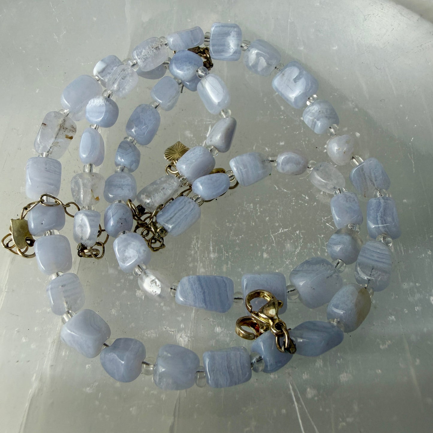 Blue Lace Agate Clasp Bracelets