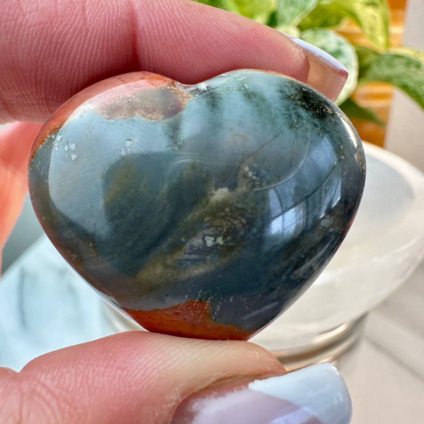 Puffy Polychrome Jasper Hearts — 1.2–1.4 inches
Stability | Joy | Emotional Balance