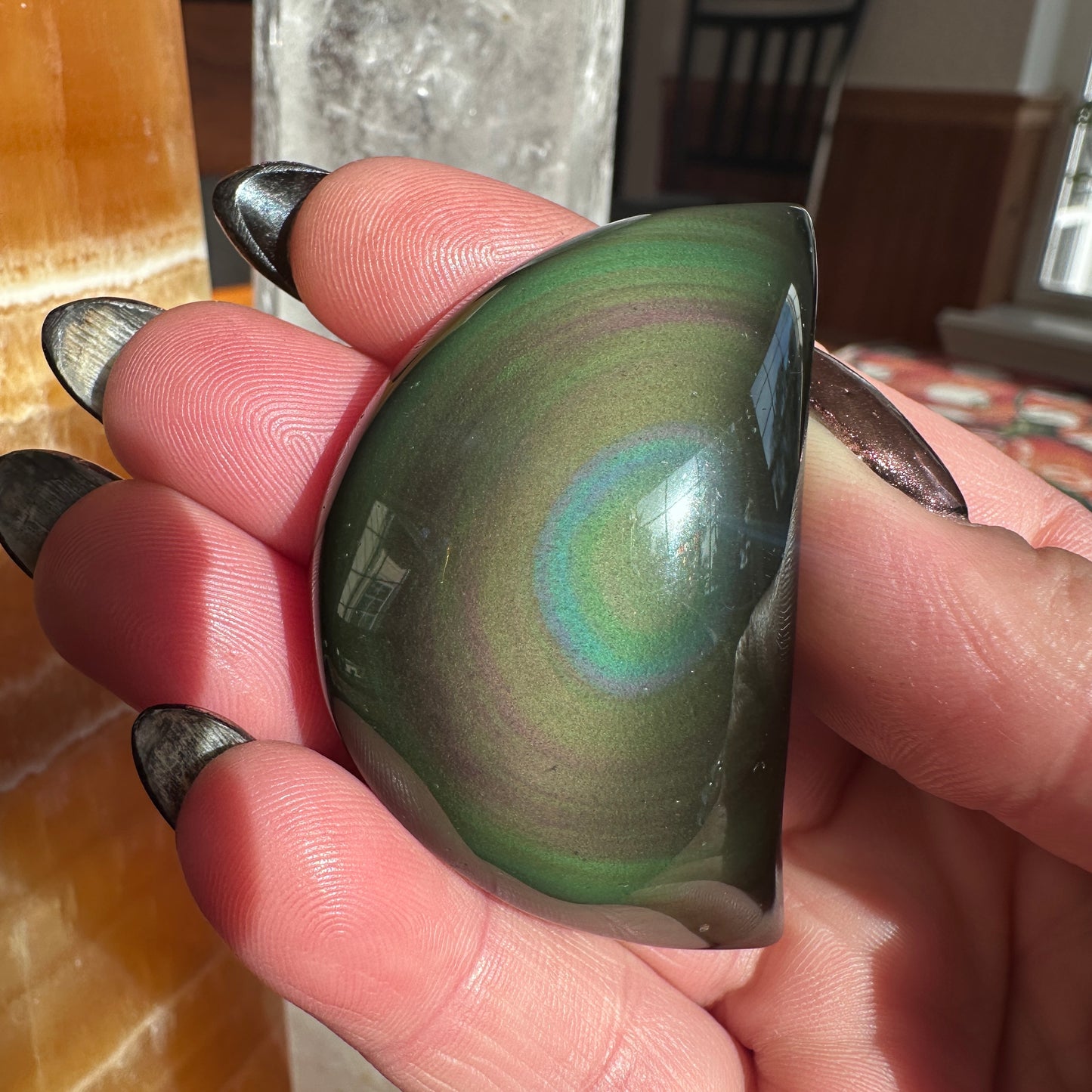 Rainbow Obsidian Moons - Katie's Mystic Crystals