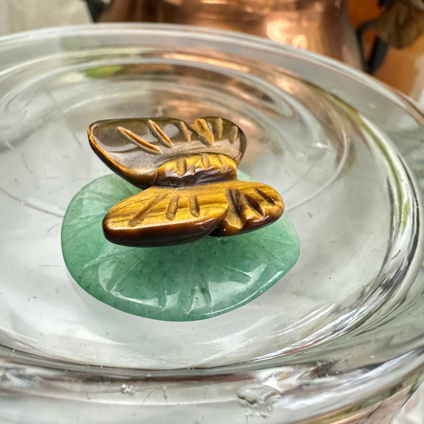 Mini Crystal Creatures on Lilypads and Leaves