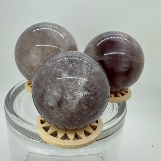 Mica In Rainbow Fluorite Sphere - Katie's Mystic Crystals