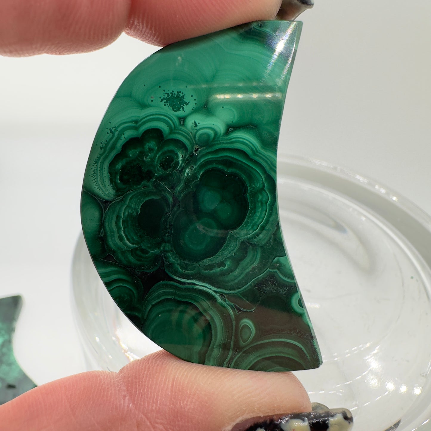 Malachite Crescent Moons Imperfect - Katie's Mystic Crystals