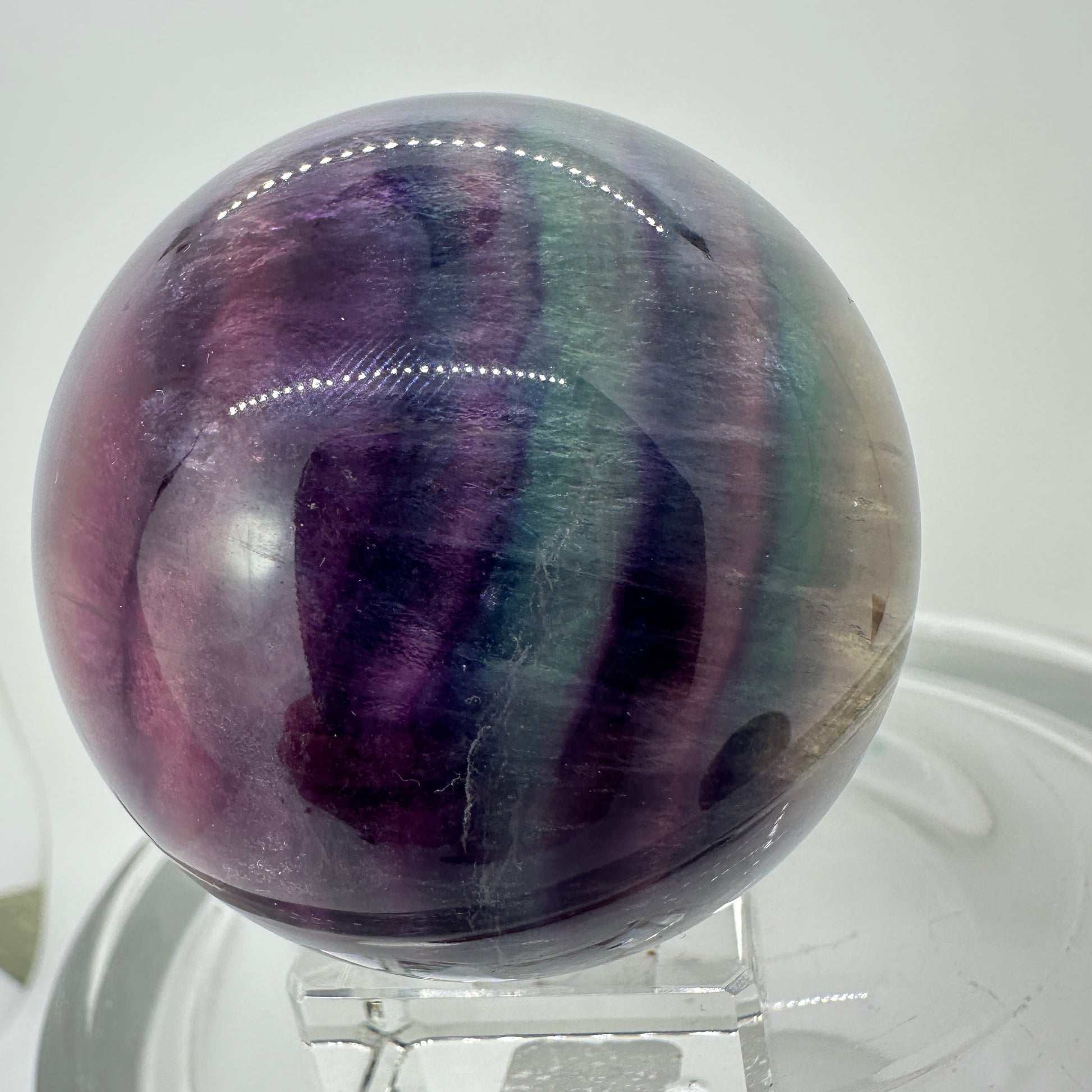 54mm Rainbow Fluorite Sphere - Katie's Mystic Crystals