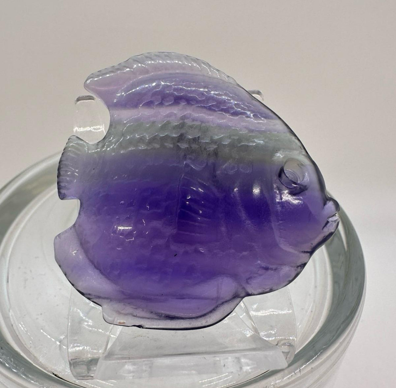 Purple Fluorite Sunfish Carving - 2.2 inch