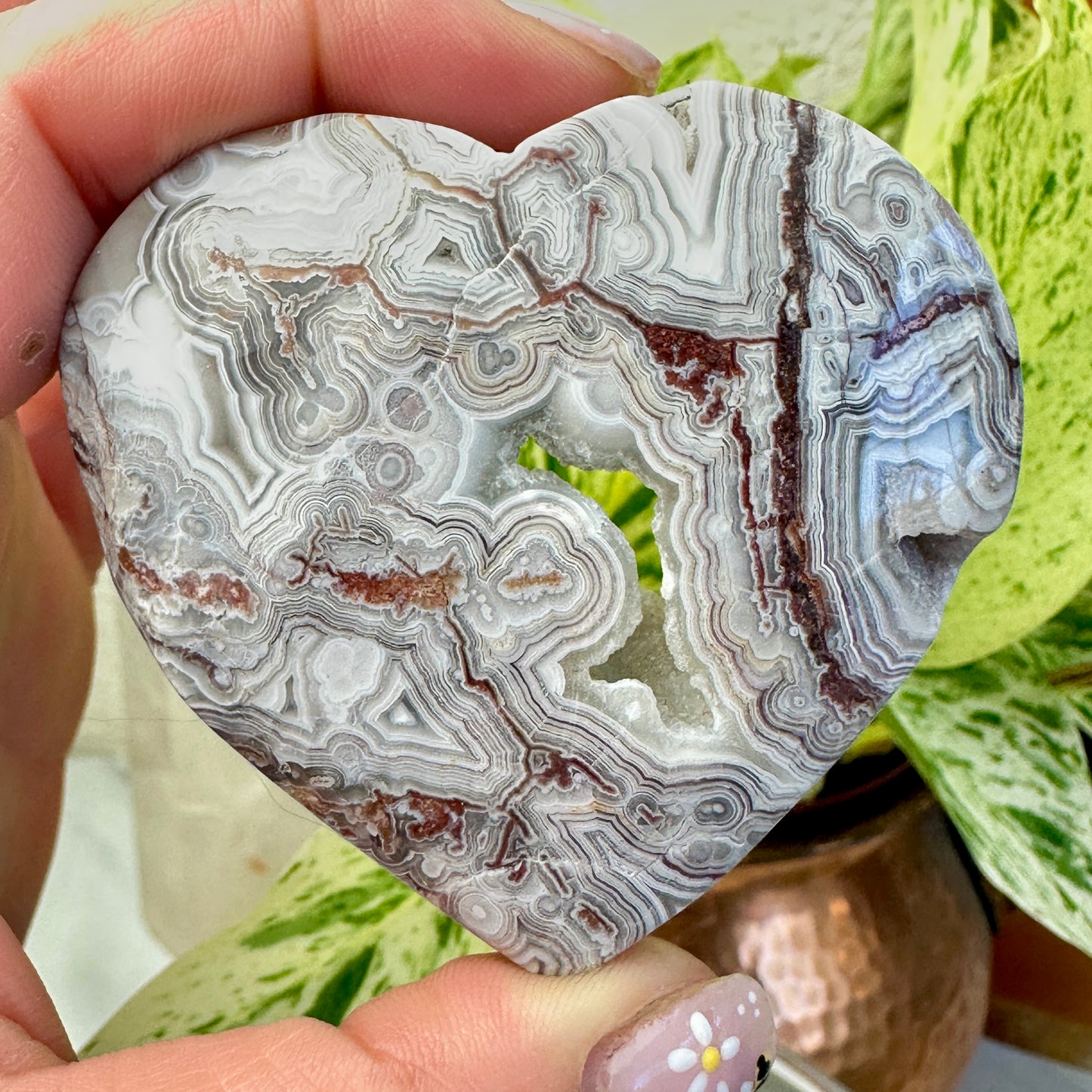 Druzy Mexican Crazy Lace Agate Hearts