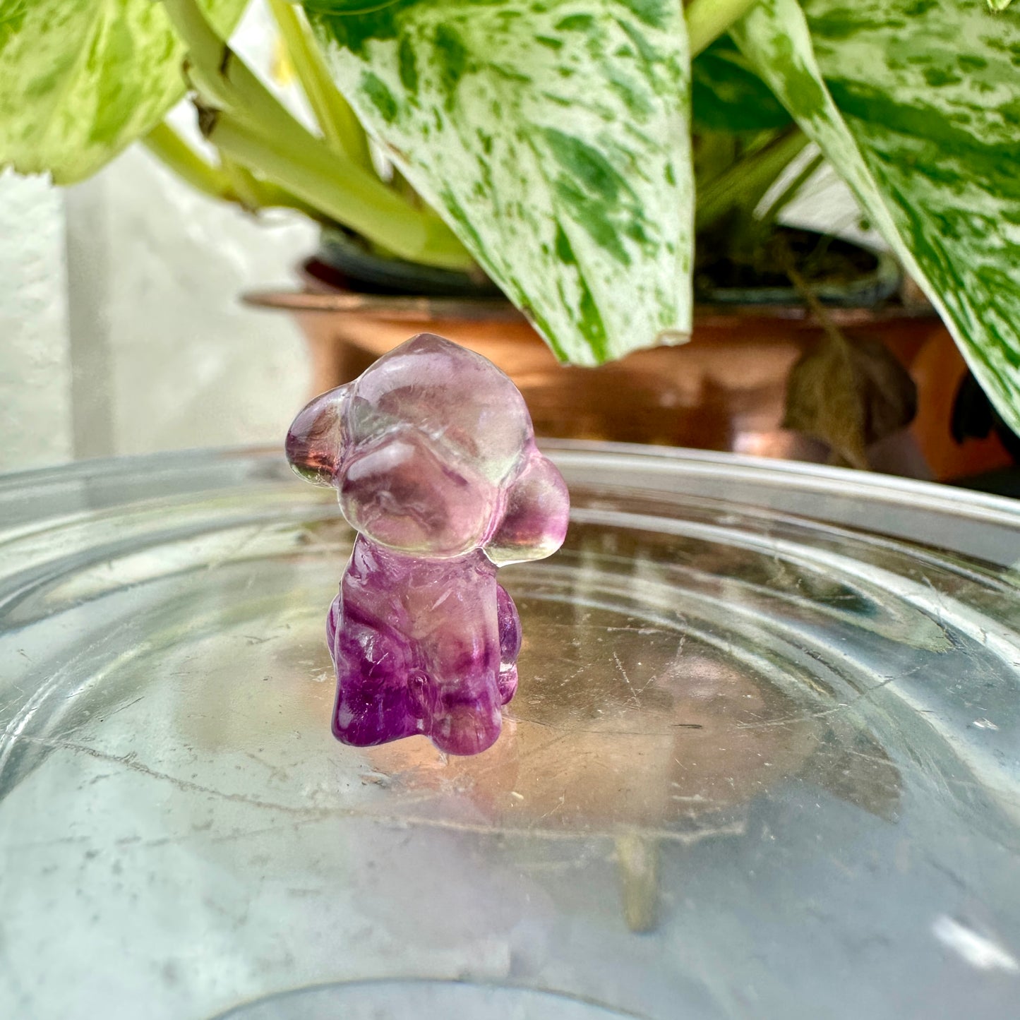 Mini Fluorite Crystal Figurines - Micro Mini Figurines - Natural Crystal Home Decor