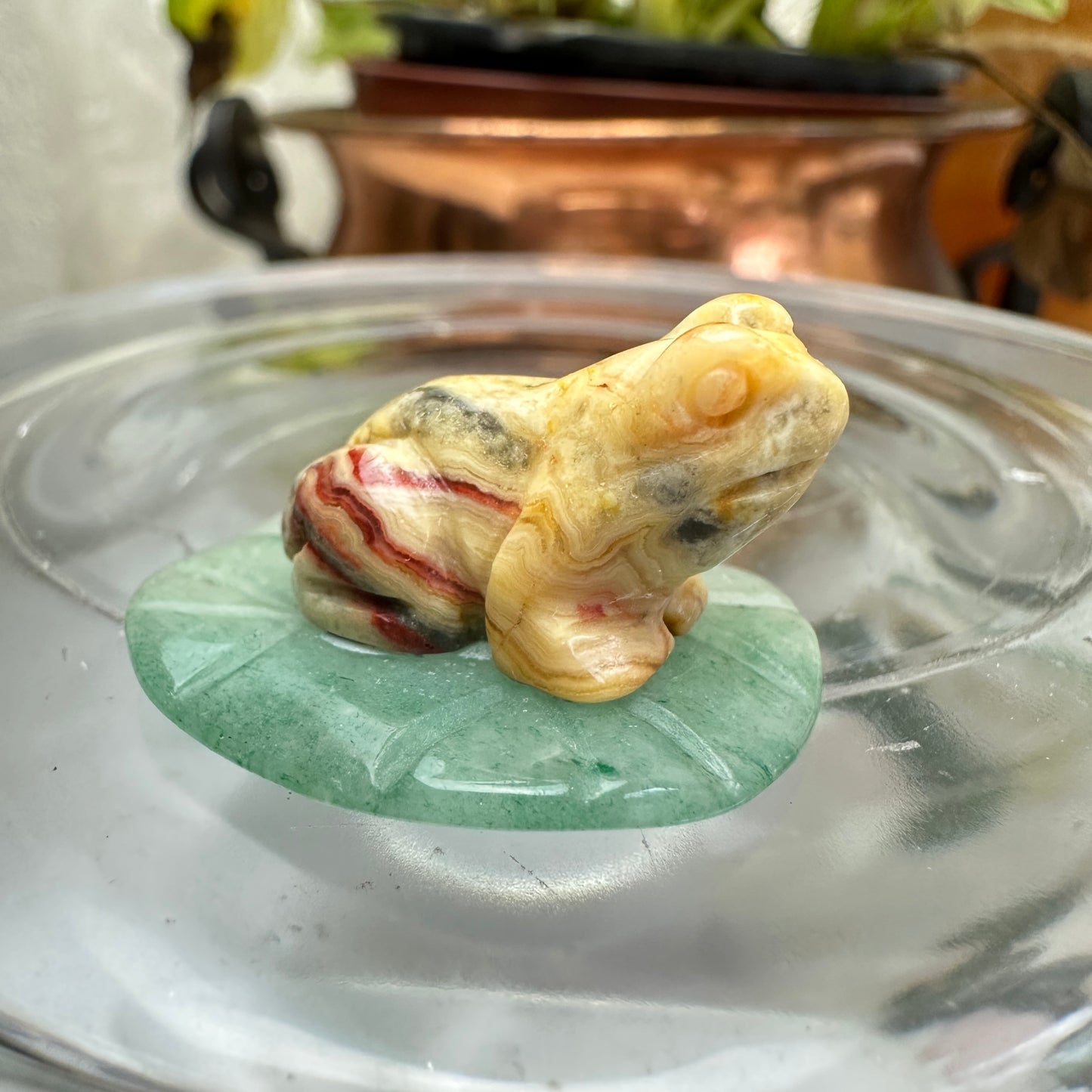 Mini Crystal Creatures on Lilypads and Leaves