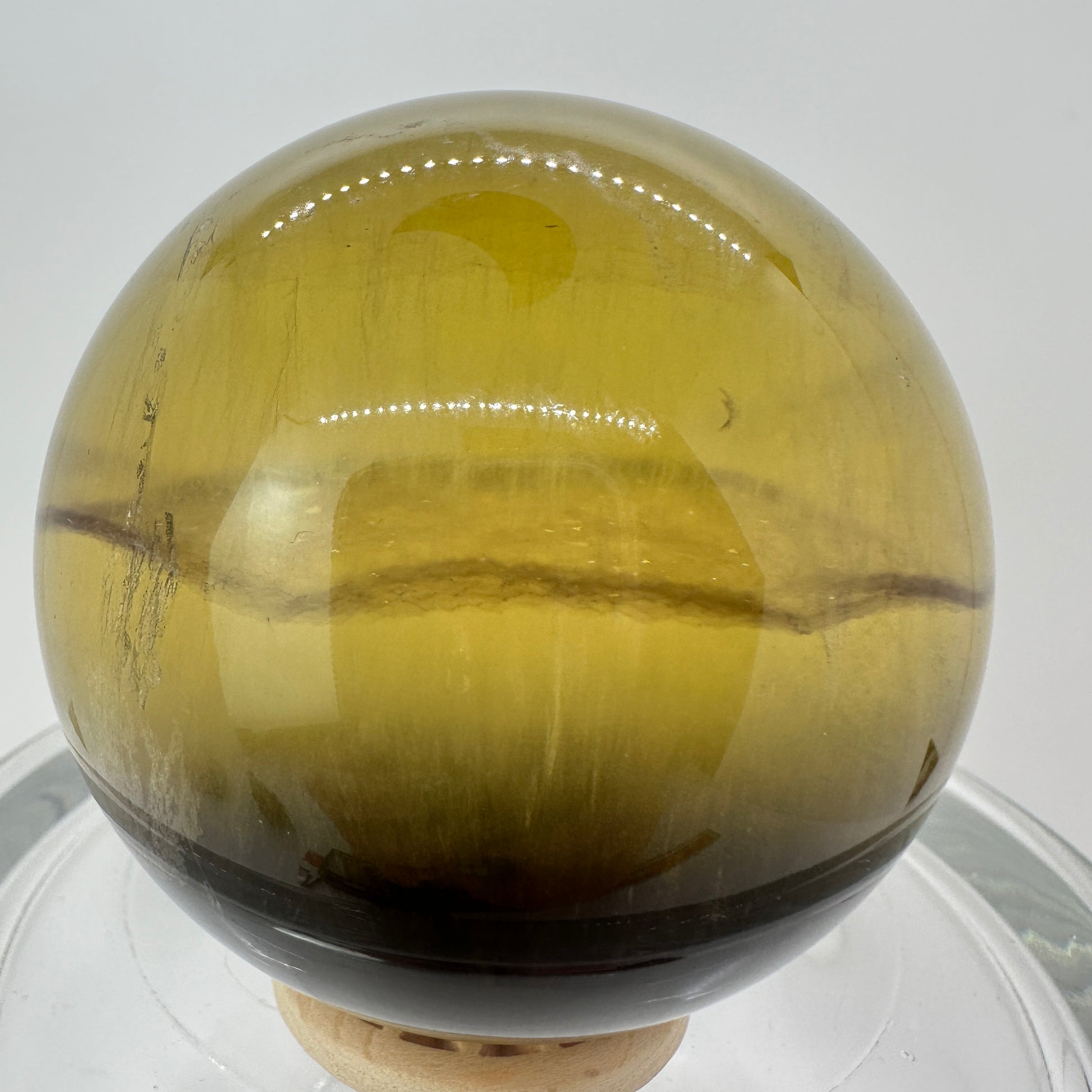 68mm Yellow Fluorite Sphere - Katie's Mystic Crystals
