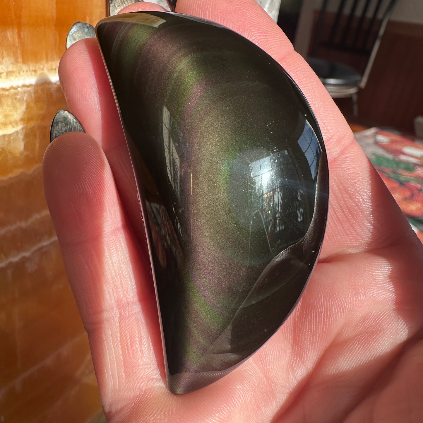 Rainbow Obsidian Moons - Katie's Mystic Crystals