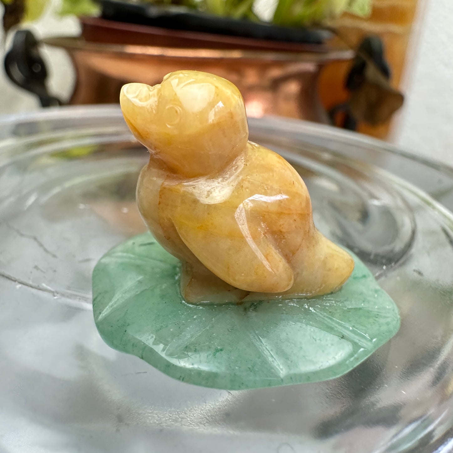 Mini Crystal Creatures on Lilypads and Leaves