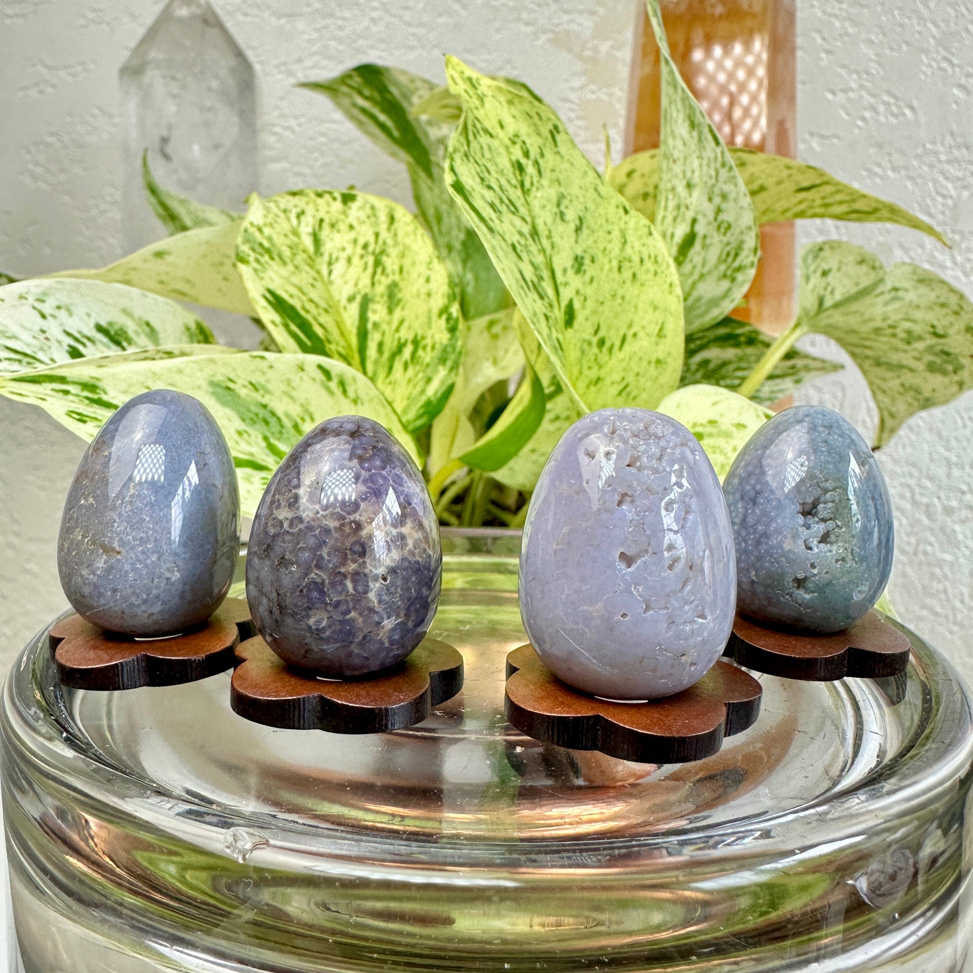 Grape Agate Egg - 1.1-1.25 inch - Katie's Mystic Crystals