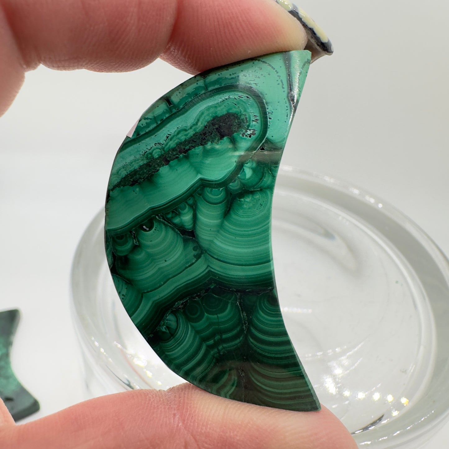Malachite Crescent Moons Imperfect - Katie's Mystic Crystals