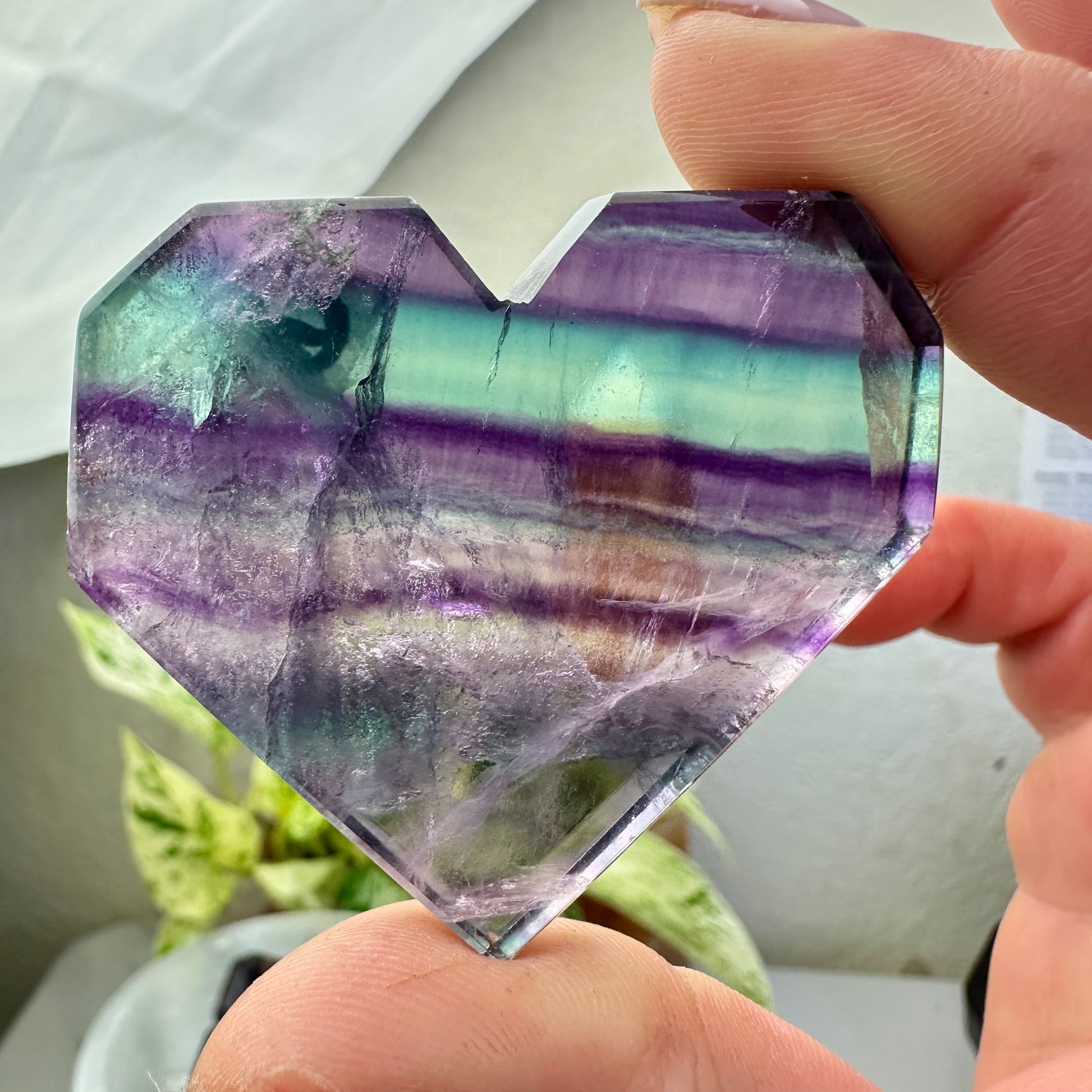 Rainbow Fluorite Heart - Intuitive Pick - Katie's Mystic Crystals