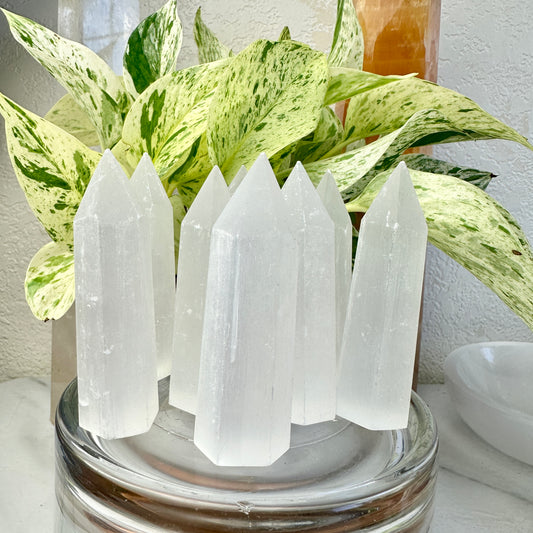 Imperfect Satin Spar Points - 3 inch