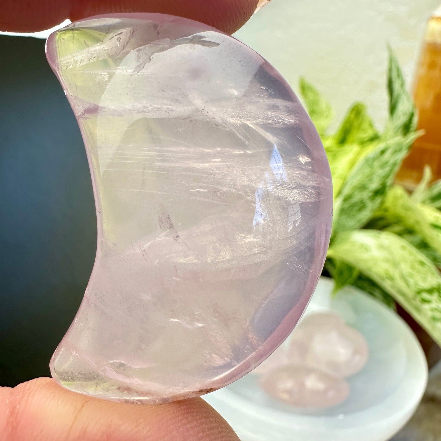 Gemmy Rose Quartz Hearts and Moons - 2 inch