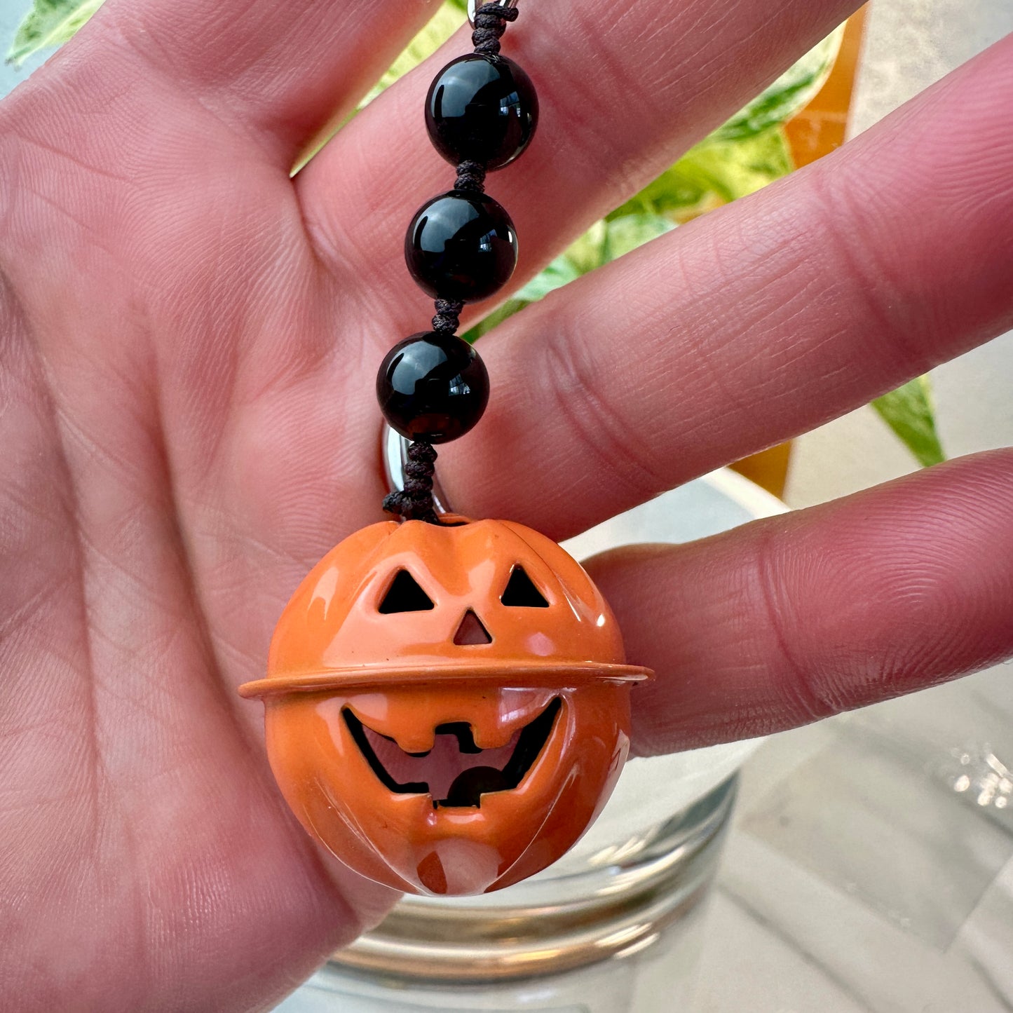 Pumpkin Jack-o’-Lantern Bell & Crystal Keychain
Protection | Fun | Autumn Magic